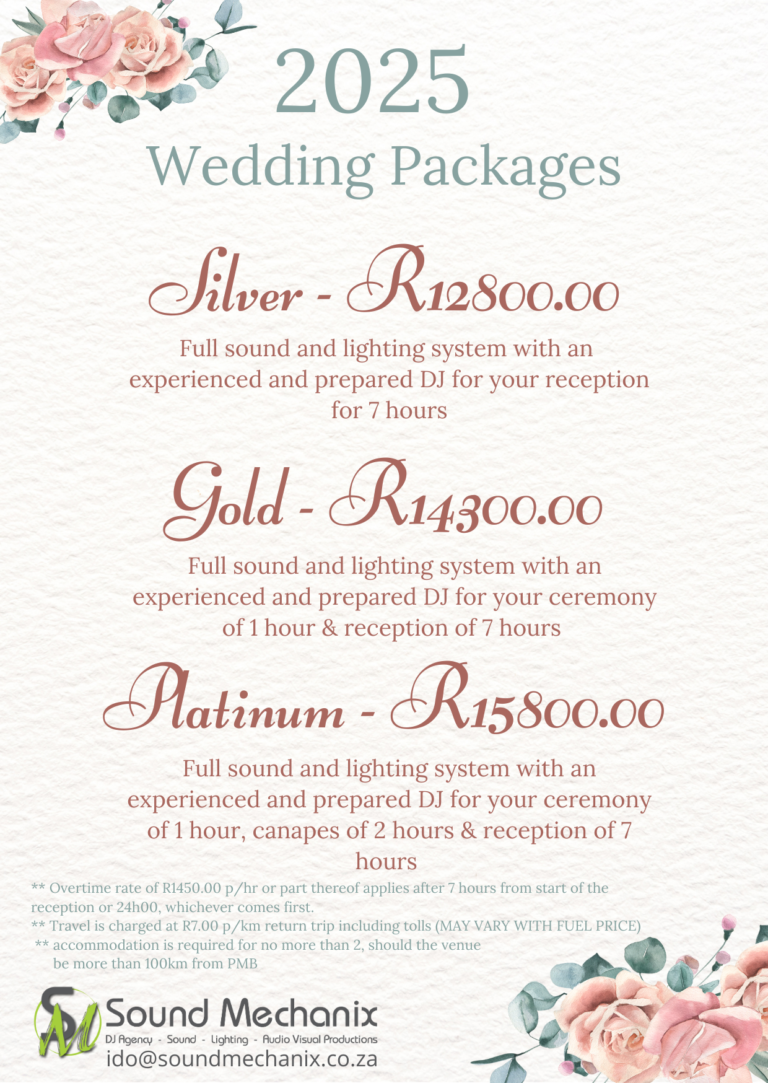 2025 Wedding Packages Sound Mechanix